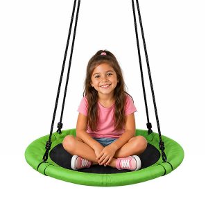 Green 24" Round Outdoor Tree Swing for Kids & Adults