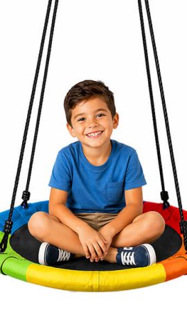 Rainbow 24" Round Platform Tree Swing for Kids & Adults