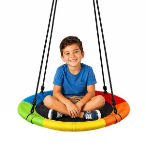 Rainbow 24" Round Platform Tree Swing for Kids & Adults