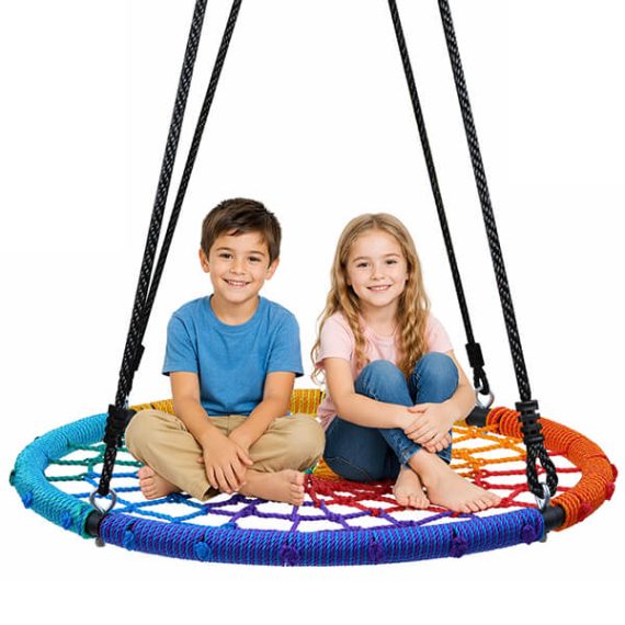 Rainbow 40" Round Nest Tree Swing for Kids & Adults