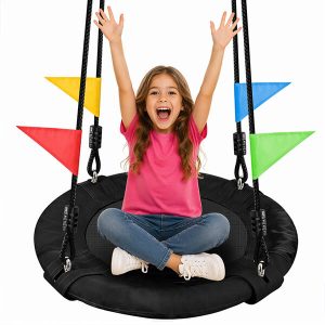 Black 24" Round Tree Swing