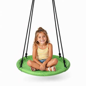 Green 24" Round Outdoor Tree Swing for Kids & Adults
