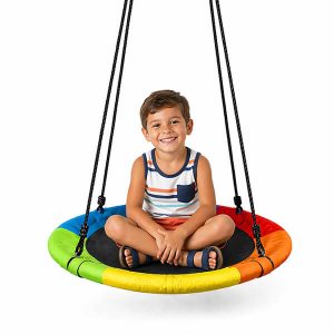 Rainbow 24" Round Platform Tree Swing for Kids & Adults