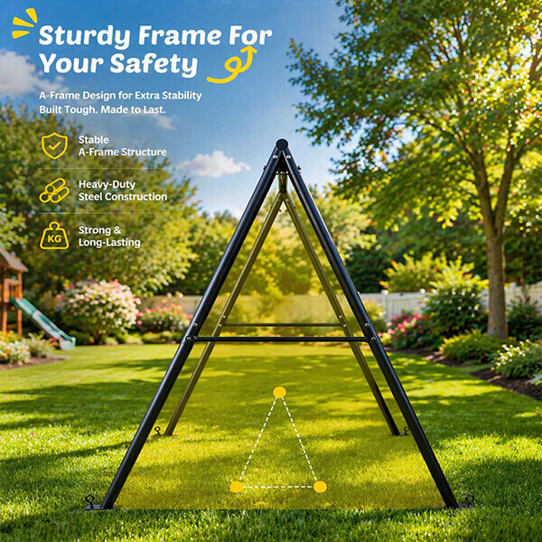 Heavy-Duty A-Frame Swing Stand with 40” Platform Swing (440lb Capacity) - Image 5